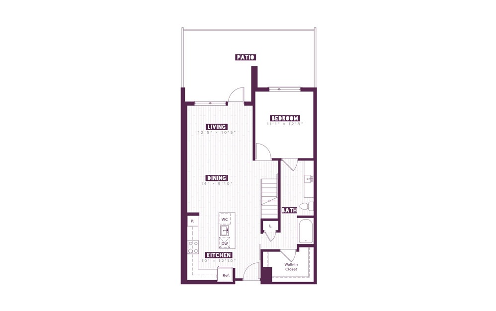 3.3C-TH - 3 bedroom floorplan layout with 3 baths and 1739 square feet. (Floor 1)
