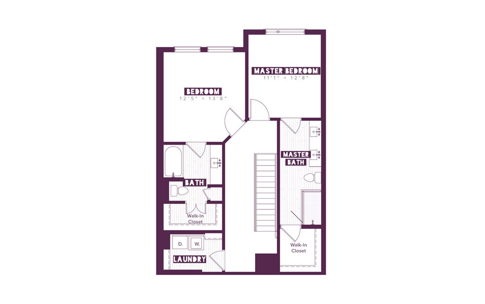3.3C-TH - 3 bedroom floorplan layout with 3 baths and 1739 square feet. (Floor 2)